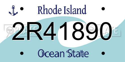 2R41890 Rhode Island License Plate