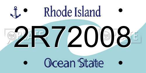 2R72008 Rhode Island License Plate