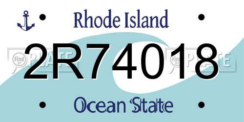 2R74018 Rhode Island License Plate