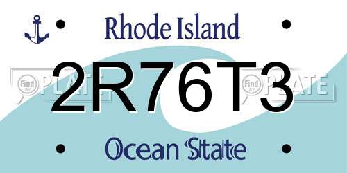 2R76T3 Rhode Island License Plate