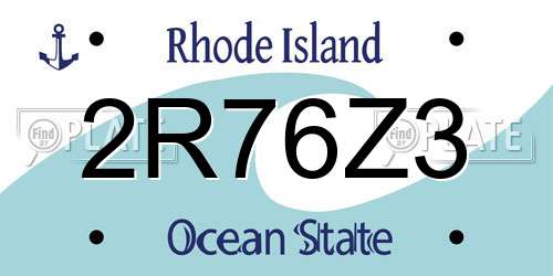 2R76Z3 Rhode Island License Plate