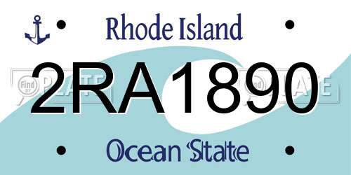 2RA1890 Rhode Island License Plate