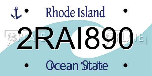 2RAI890 Rhode Island License Plate