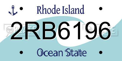 2RB6196 Rhode Island License Plate