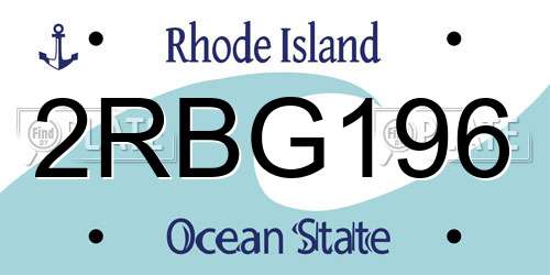 2RBG196 Rhode Island License Plate