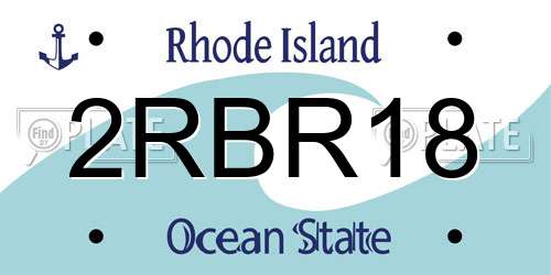 2RBR18 Rhode Island License Plate