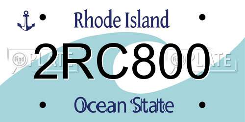 2RC800 Rhode Island License Plate