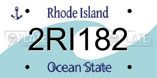 2RI182 Rhode Island License Plate