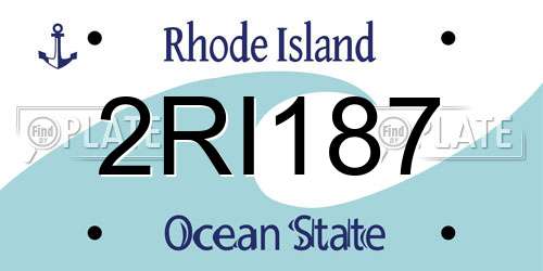 2RI187 Rhode Island License Plate