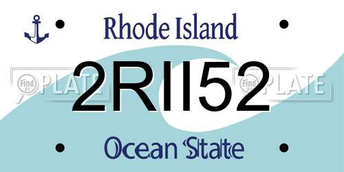 2RII52 Rhode Island License Plate