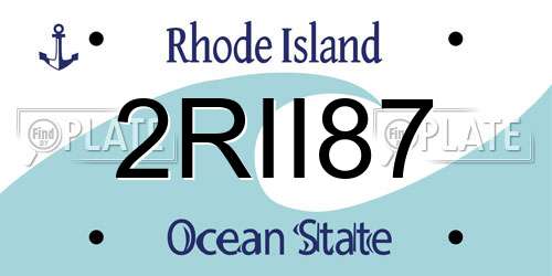 2RII87 Rhode Island License Plate