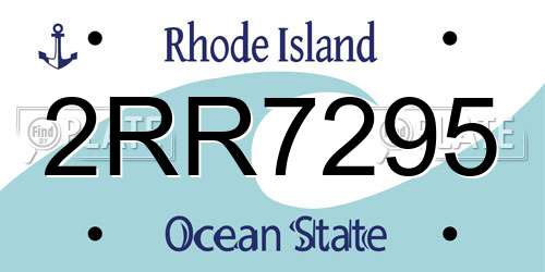 2RR7295 Rhode Island License Plate