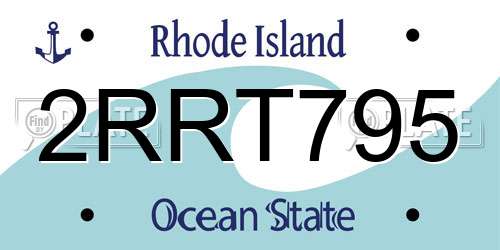 2RRT795 Rhode Island License Plate