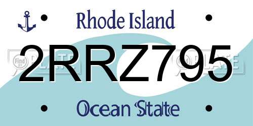 2RRZ795 Rhode Island License Plate