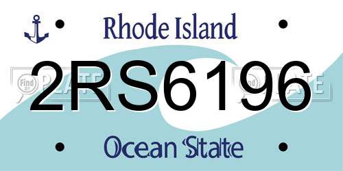 2RS6196 Rhode Island License Plate