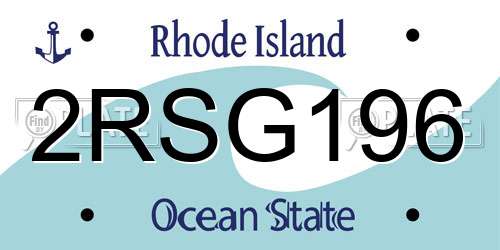 2RSG196 Rhode Island License Plate