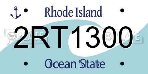 2RT1300 Rhode Island License Plate