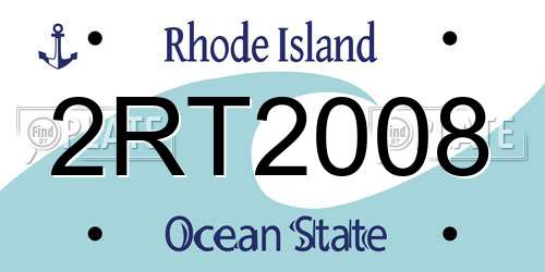 2RT2008 Rhode Island License Plate