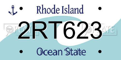 2RT623 Rhode Island License Plate