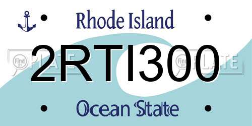2RTI300 Rhode Island License Plate