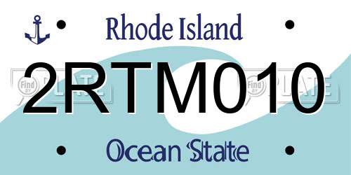 2RTM010 Rhode Island License Plate