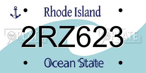 2RZ623 Rhode Island License Plate
