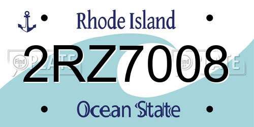 2RZ7008 Rhode Island License Plate