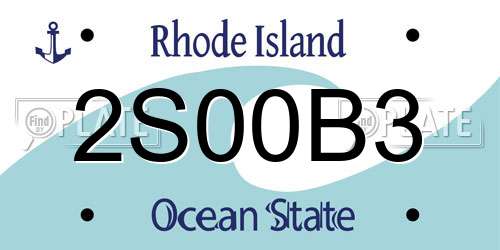 2S00B3 Rhode Island License Plate