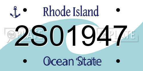 2S01947 Rhode Island License Plate