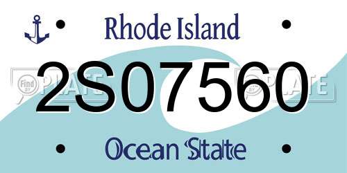 2S07560 Rhode Island License Plate