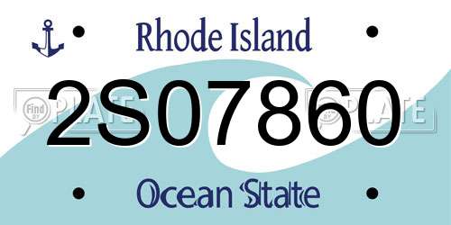 2S07860 Rhode Island License Plate