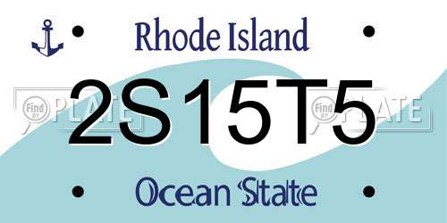 2S15T5 Rhode Island License Plate
