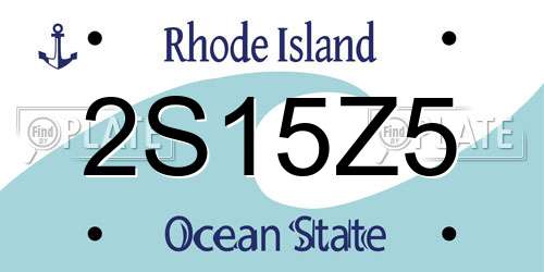 2S15Z5 Rhode Island License Plate