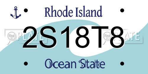 2S18T8 Rhode Island License Plate