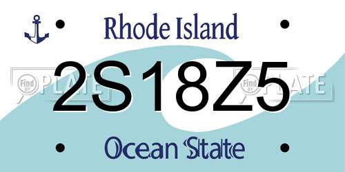 2S18Z5 Rhode Island License Plate