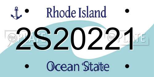 2S20221 Rhode Island License Plate