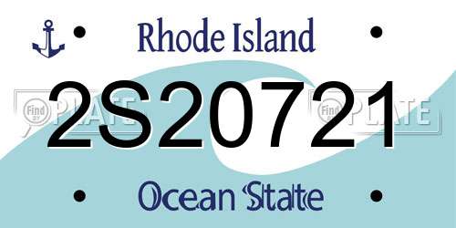 2S20721 Rhode Island License Plate