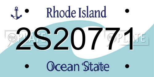 2S20771 Rhode Island License Plate