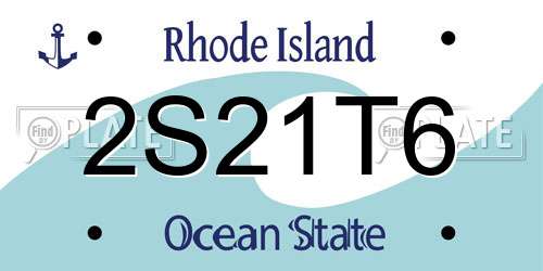 2S21T6 Rhode Island License Plate