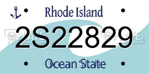 2S22829 Rhode Island License Plate