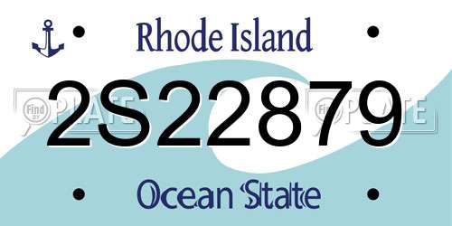 2S22879 Rhode Island License Plate