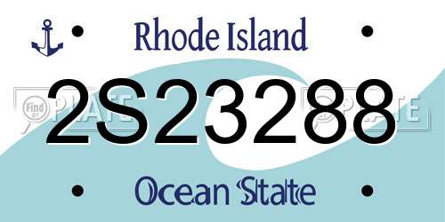2S23288 Rhode Island License Plate