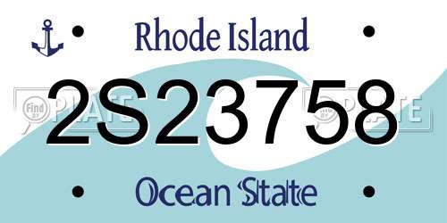 2S23758 Rhode Island License Plate