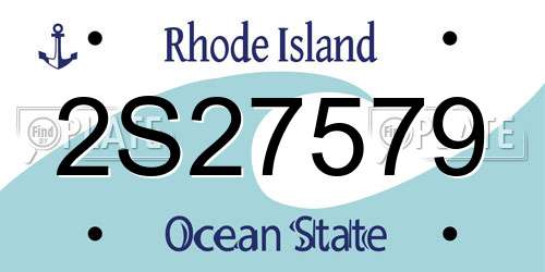 2S27579 Rhode Island License Plate