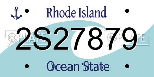 2S27879 Rhode Island License Plate