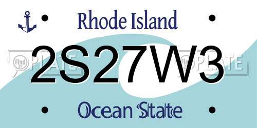 2S27W3 Rhode Island License Plate