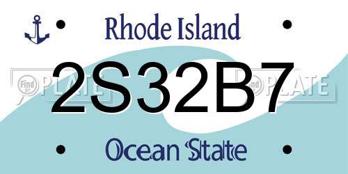 2S32B7 Rhode Island License Plate