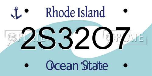 2S32O7 Rhode Island License Plate