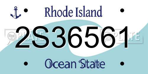 2S36561 Rhode Island License Plate