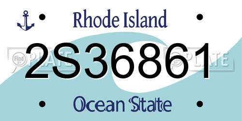 2S36861 Rhode Island License Plate